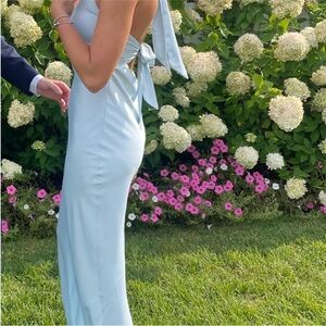 Peppermayo Light Blue Backless Dress